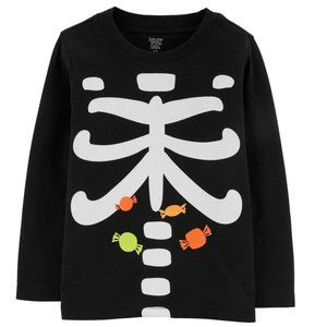 Baby Boys Skeleton Halloween Long Sleeve T-Shirt Size 18 mo Glow in the Dark NWT